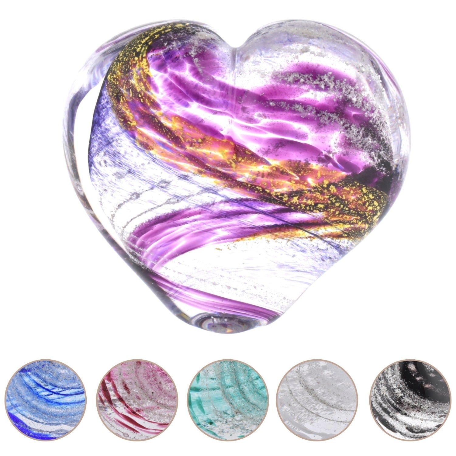 Ashes Infused JewelleryAura-Star® Handblown Glass Ashes Infused Keepsake Heart