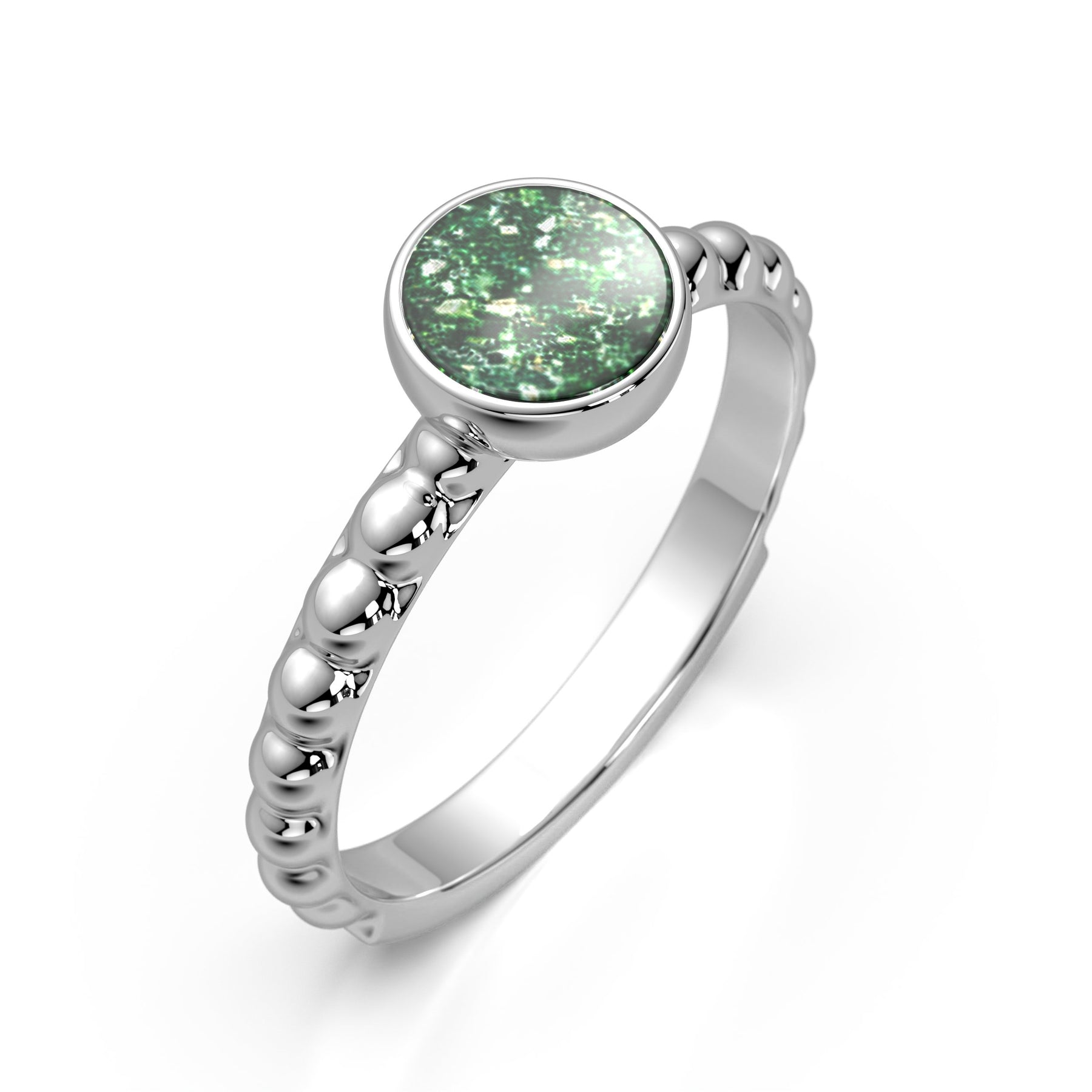 Ashes Infused JewelleryAura-Star Ring Bubble Round